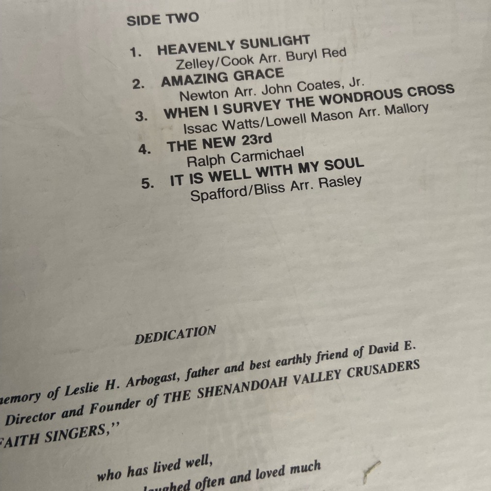 Shenandoah Valley Crusaders Chorus Vinyl Record - Picture 11 of 12
